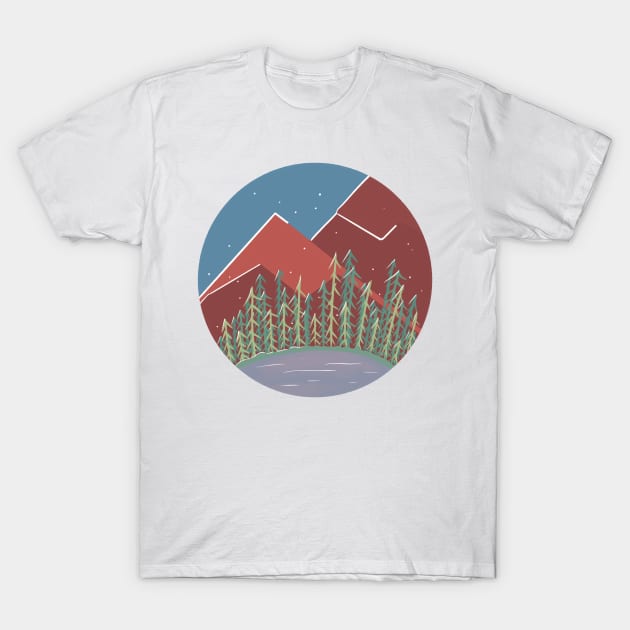 Snowy Mountains / Nature Camping Trip T-Shirt by nathalieaynie